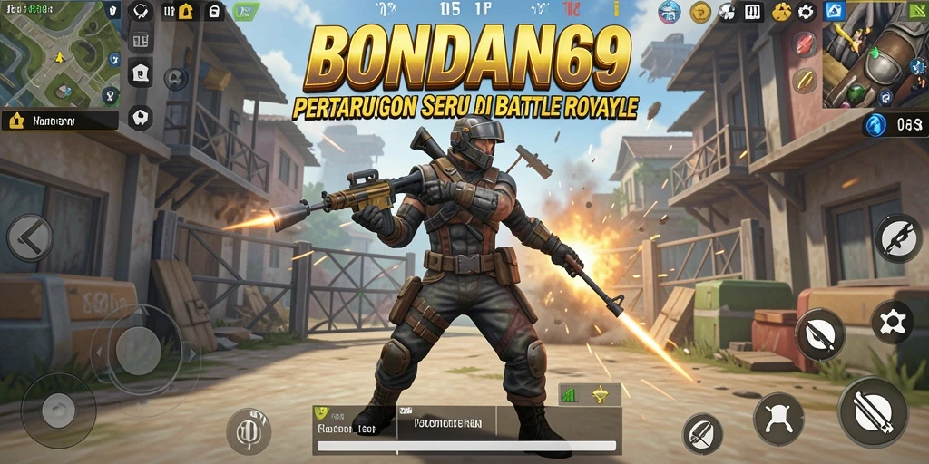 Screenshot BONDAN69 menampilkan gameplay intens dalam pertempuran Battle Royale.