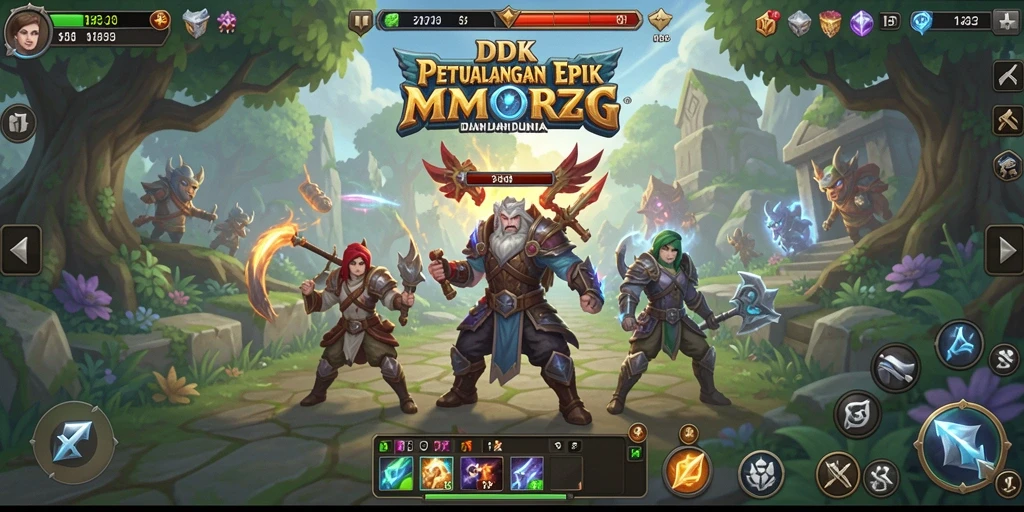 Screenshot DKK menampilkan aksi seru dalam pertarungan MMORPG.