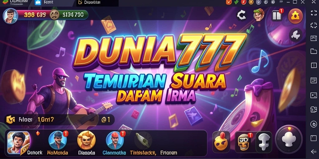 Tampilan gameplay DUNIA777 yang penuh warna dan menarik saat bermain musik.