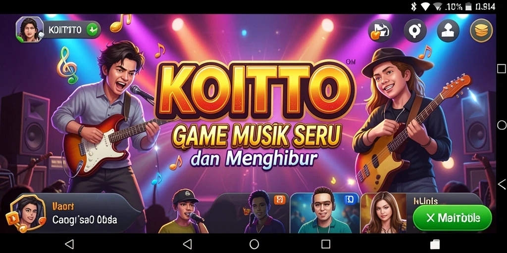 Screenshot gameplay KOITOTO menampilkan tantangan musik yang seru.