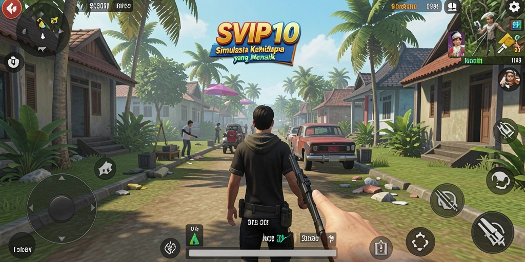 Tangkapan layar gameplay SVIP10 yang menampilkan simulasi kehidupan yang mengasyikkan.